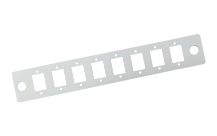 Панель 8 портов SC(2LC), стальная, 160мм, без клипс (М-КСу16-8SCM2-GY)