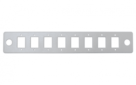 Панель 8 портов SC(2LC), стальная, 160мм, без клипс (М-КСу16-8SCM2-GY)