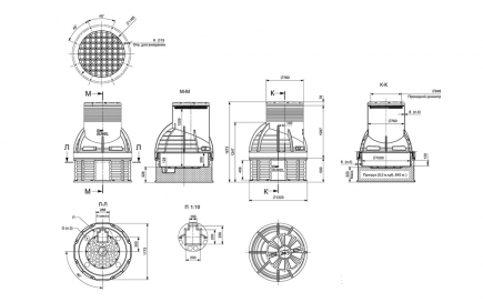 Колодец КС 7 H1675 мм, с пригрузочной камерой, с крышкой D 780 мм