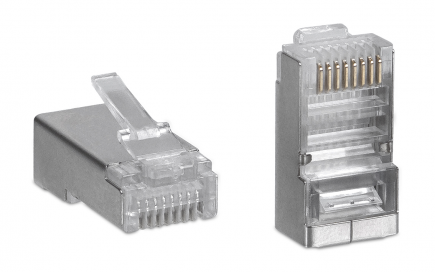 Коннектор RJ45/8P8C под витую пару, Кат.5e, экран. (упак. 100шт) (EC-UP8P8C-SD-003-TR-100)