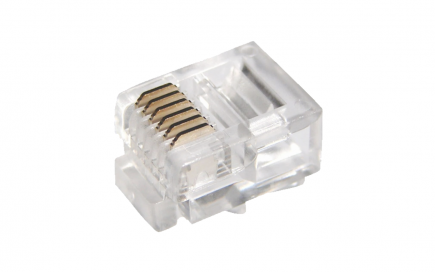 Разъем (джек) RJ12/6P6C под витую пару, Кат.3 упак. 100шт (EC-UP6P6C-UC-003-TR-100)