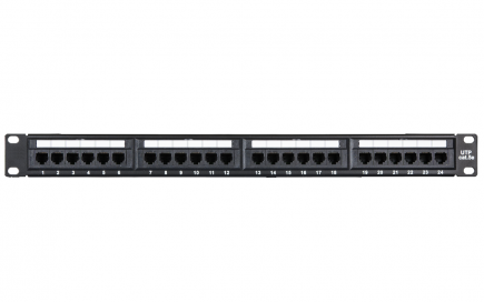 19" патч-панель 24 порта UTP 5е кат. 1U