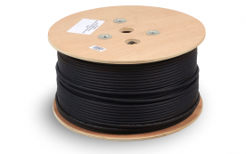 FTP 5e 4х2х0.51 24 AWG, solid, IN/OUT, черный, 305м (FTP-4P-Cat.5e-SOLID-OUT-LSZH-UV)