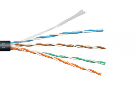 UTP 5e 4х2х0.51 24 AWG, solid, IN/OUT, черный, 305м (UTP-4P-Cat.5e-SOLID-OUT-LSZH-UV)
