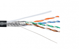 SFTP 5e 4х2х0.51 24 AWG, solid, IN/OUT, черный, LSZH-UV, 305м (SFTP-4P-Cat.5e-SOLID-OUT-LSZH-UV)