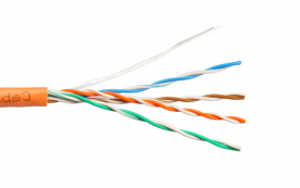 UTP 5e 4х2х0.50 24 AWG, solid, PVC нг(А)-LS, оранжевый, 305м