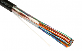 UTP (U/UTP), категория 3, 25 пар (24 AWG), solid, OUT, UV PE, черный