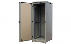 Шкаф напольный SIGNAPRO МТК 19", 45U, 2187x800x800 мм, разборный, дверь со стеклом, серый