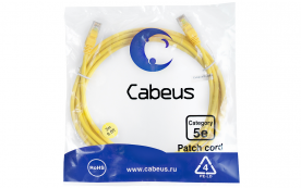 Патч-корд U/UTP, категория 5е, 2xRJ45/8p8c, желтый, LSZH, 3м (PC-UTP-RJ45-Cat.5e-3m-YL-LSZH)