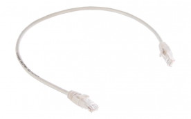 U/UTP 4 пары, Кат.5е (Класс D), 100МГц, 2хRJ45/8P8C, T568B, 0,5м, упа (EC-PC4UD55B-BC-PVC-005-WT-10)