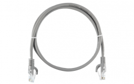 U/UTP 4 пары, Кат.5е, 2хRJ45/8P8C, T568B, Molded, PVC, 1м, упак. 10шт  (EC-PC4UD55B-010-GY-10)