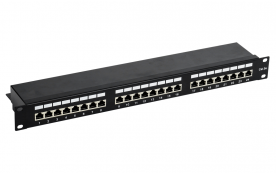 Патч-панель 19", 1U, 24 порта RJ-45 экран., категория 5e, Dual IDC (PP3-19-24-8P8C-C5E-SH-110D)