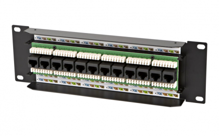 Патч-панель 12 портов RJ-45  категория 5e, настенная c передним монтажом 