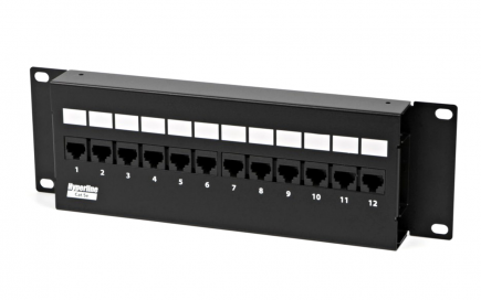 Патч-панель 12 портов RJ-45  категория 5e, настенная c передним монтажом 
