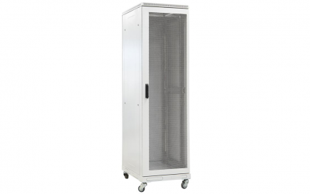 Шкаф напольный 19",18U(600x600), ШТ-НП-18U-600-600-П, передняя дверь перфорированная
