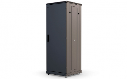 Шкаф напольный 19", 27U(800x800), ШТ-НП-М-27U-800-800-М-Ч, передняя дверь металл, черный
