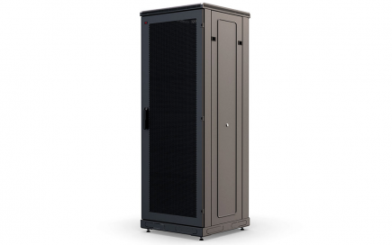 Шкаф напольный 19", 33U(600x800), ШТ-НП-М-33U-600-800-П-Ч, передняя дверь перфорация, черный