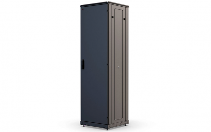 Шкаф напольный 19", 47U (600x800), ШТ-НП-М-47U-600-800-М-Ч, передняя дверь металл, черный