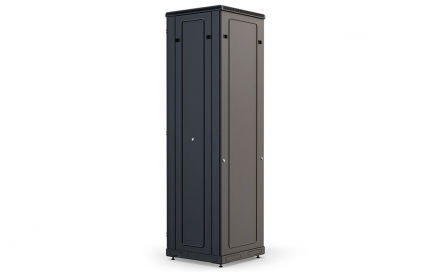 Шкаф напольный 19", 47U (600x800), ШТ-НП-М-47U-600-800-М-Ч, передняя дверь металл, черный