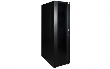 Шкаф нап. 19", 47U 600х600, перед. дв. стек, задн. стен., мет, чер.