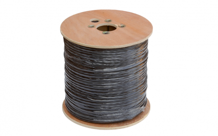 F/UTP 5e 4х2х0.47, solid, OUT, черный, с тросом, 305м