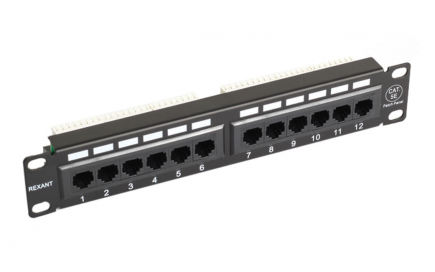 Патч-панель 10", 1U, 12 портов RJ-45, категория 5e, Dual IDC (121203-02372)