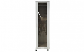Шкаф напольный 19",18U(600x600), ШТ-НП-18U-600-600-С, передняя дверь стекло