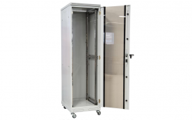 Шкаф напольный 19", 27U(600x600), ШТ-НП-27U-600-600-С, передняя дверь стекло