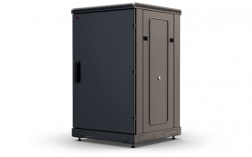 Шкаф напольный 19",18U(800x800), ШТ-НП-18U-800-800-М-Ч, передняя дверь металл, черный