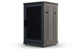 Шкаф напольный 19",18U(800x800), ШТ-НП-18U-800-800-П-Ч, передняя дверь перфорация, черный
