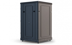Шкаф напольный 19",18U(800x1000), ШТ-НП-18U-800-1000-С-Ч, передняя дверь стекло, черный