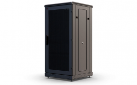 Шкаф напольный 19", 24U(600x600), ШТ-НП-24U-600-600-П-Ч, передняя дверь перфорация, черный