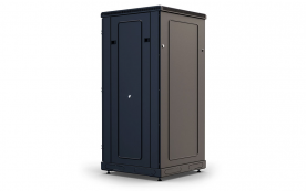Шкаф напольный 19", 24U(600x800), ШТ-НП-24U-600-800-С-Ч, передняя дверь стекло, черный
