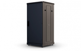 Шкаф напольный 19", 24U(600x800), ШТ-НП-24U-600-800-М-Ч, передняя дверь металл, черный