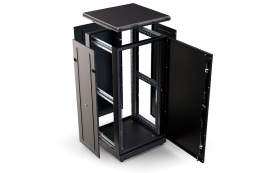 Шкаф напольный 19", 24U(600x800), ШТ-НП-24U-600-800-М-Ч, передняя дверь металл, черный