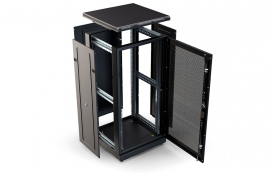 Шкаф напольный 19", 24U(800x800), ШТ-НП-М-24U-800-800-П-Ч, передняя дверь перфорация, черный