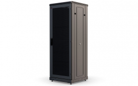 Шкаф напольный 19", 27U(600x600), передняя дверь перфорация, черный