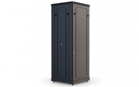 Шкаф напольный 19", 27U(800x800), ШТ-НП-М-27U-800-800-П-Ч, передняя дверь перфорация, черный