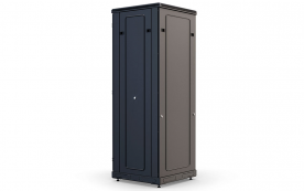 Шкаф напольный 19", 27U(800x1000), ШТ-НП-М-27U-800-1000-М-Ч, передняя дверь металл, черный