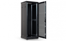 Шкаф напольный 19", 33U(800x800), ШТ-НП-М-33U-800-800-П-Ч, передняя дверь перфорация, черный