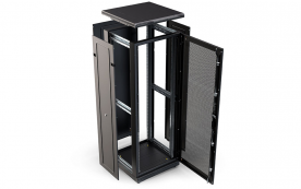 Шкаф напольный 19", 33U(800x800), ШТ-НП-М-33U-800-800-П-Ч, передняя дверь перфорация, черный