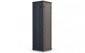 Шкаф напольный 19", 42U(600x600), ШТ-НП-М-42U-600-600-П-Ч, передняя дверь перфорация, черный