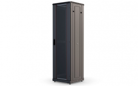 Шкаф напольный 19",42U(600x800), ШТ-НП-М-42U-600-800-С-Ч, передняя дверь стекло