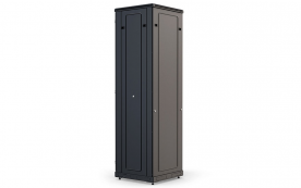 Шкаф напольный 19", 42U(800x1000), ШТ-НП-М-42U-800-1000-М-Ч, передняя дверь металл, черный