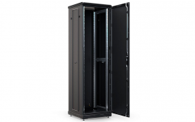 Шкаф напольный 19", 47U (600x800), ШТ-НП-М-47U-600-800-М-Ч, передняя дверь металл, черный