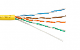 UTP 5e 4х2х0.50 24 AWG, solid, PVC нг(А)-LS, желтый, 305м