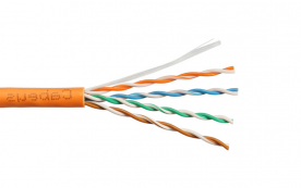 UTP 5e 4х2х0.50 24 AWG, solid, LSZH, оранжевая, 305м